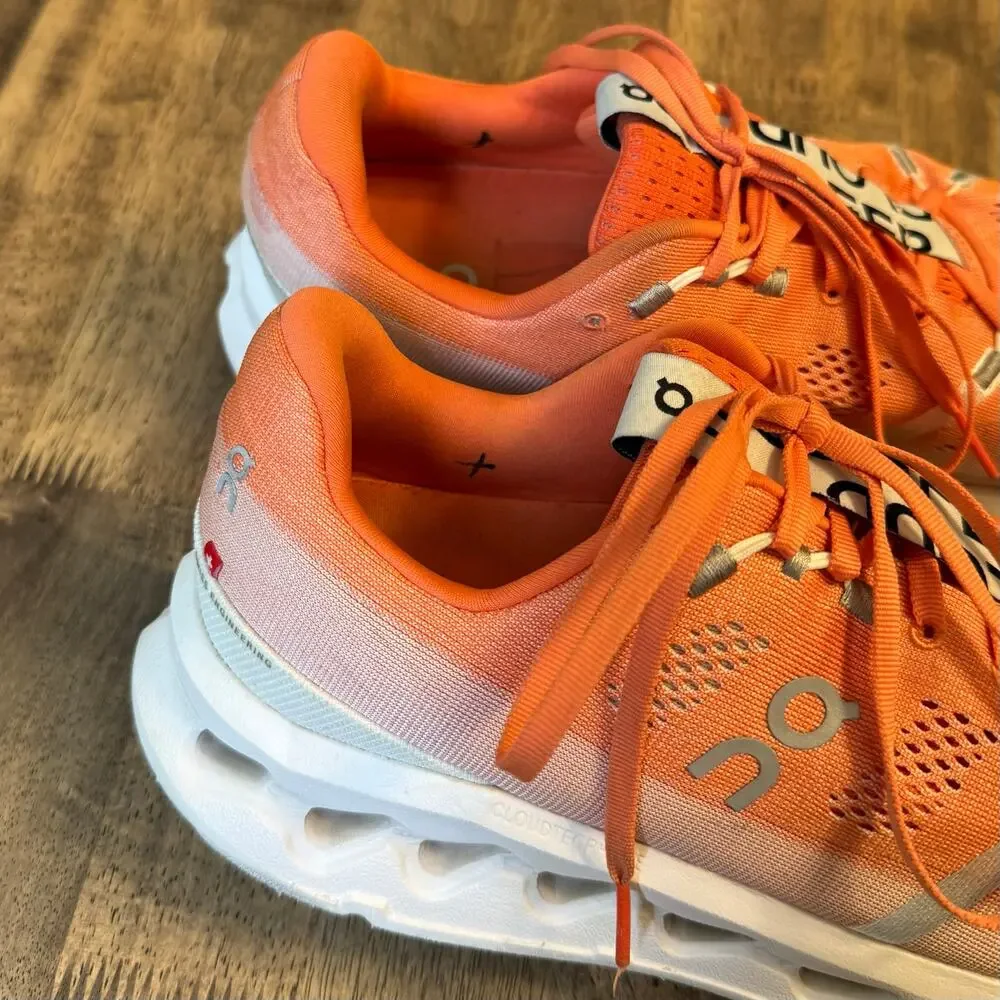 On Running Cloudsurfer 7 Neutral Sneaker Shoe Flame Orange White Men’s 11.5